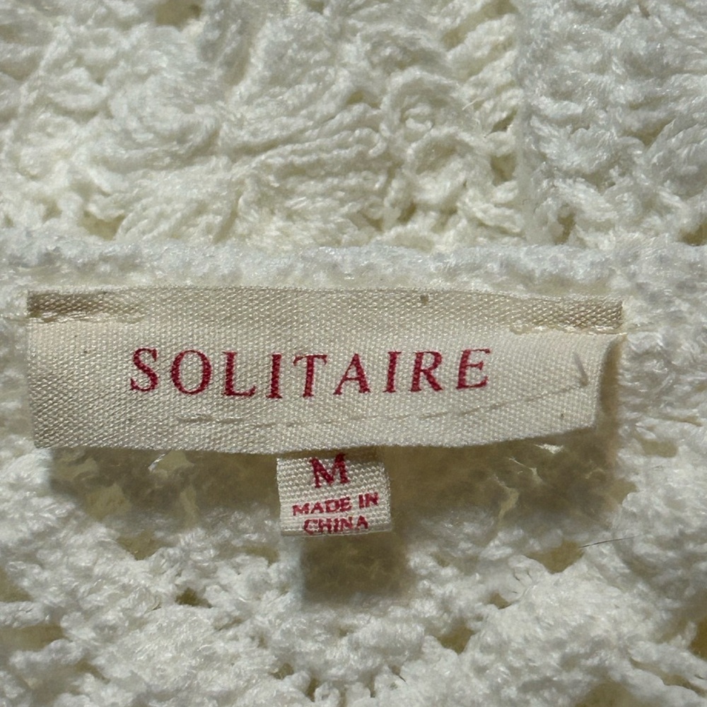 Solitaire White Crochet Lace Short Sleeve Top - Picture 5 of 6